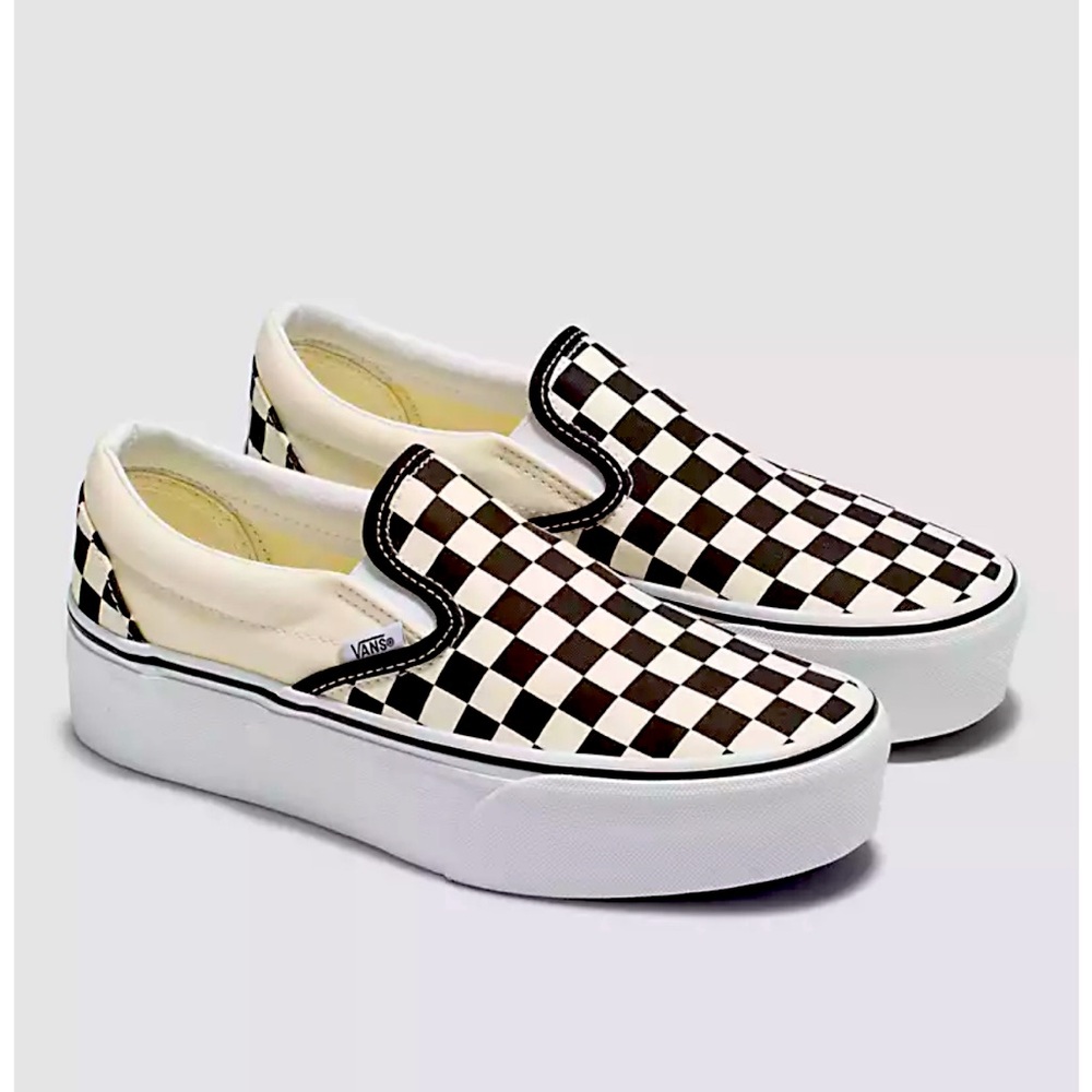 Classic Slip-On Checkerboard Stackform Shoe (like new)